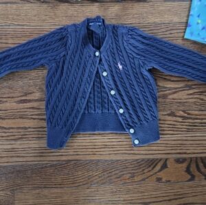 Ralph Lauren Kids Blue Cable Knit Cardigan